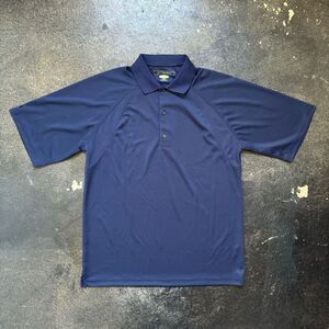 Greg Norman Play Dry Navy Blue Polo Shirt 100% Polyester Mens Size Medium